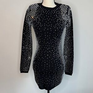 Retrofete Black Dress with Silver Accents